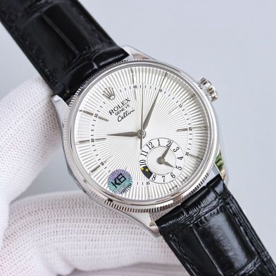 SJ Factory ROLEX Geneve Cellini Dual Time 3180 Automatic Mechanical Movement White Watch